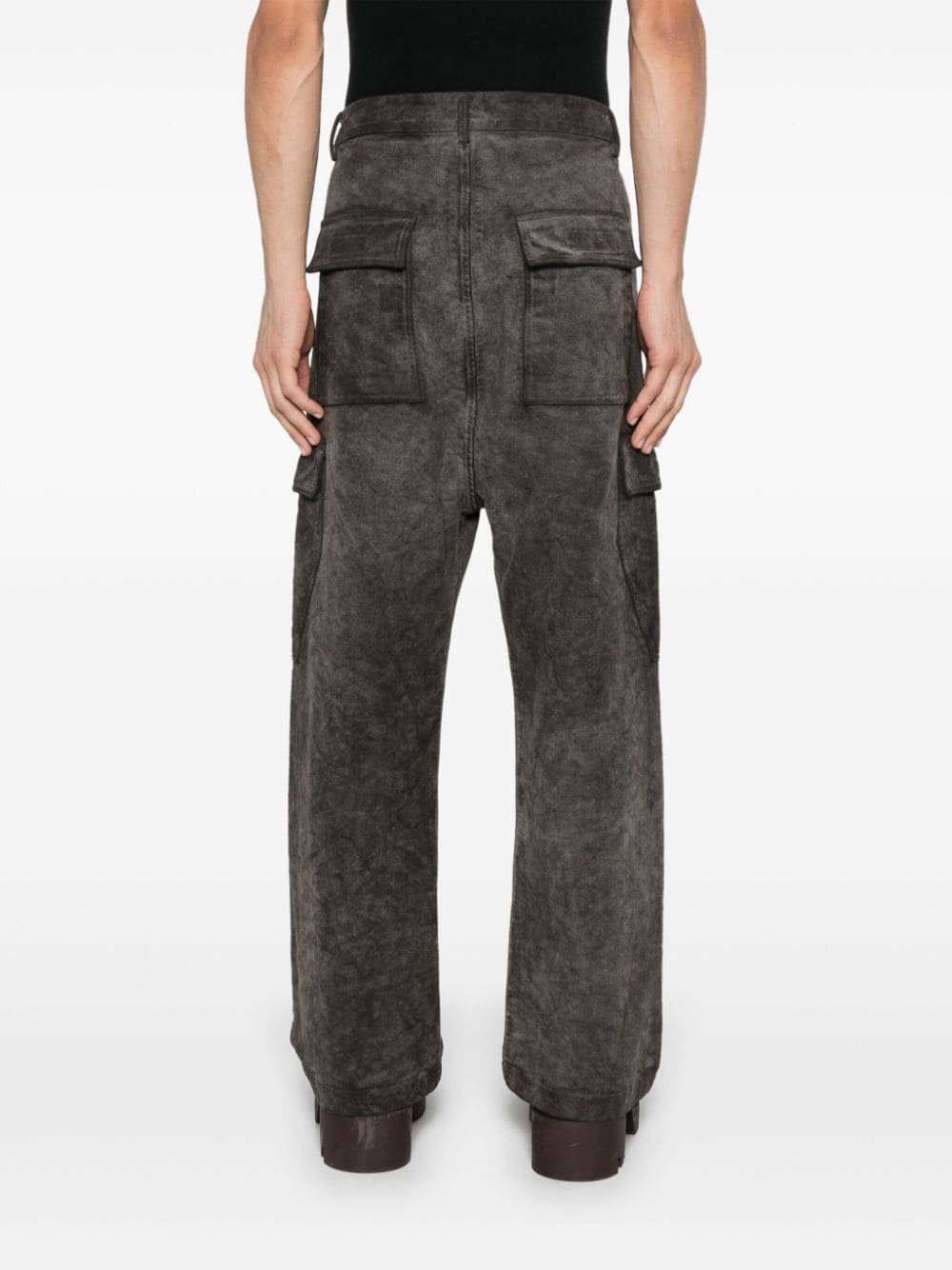 Grey distressed cargo trousers Rick Owens Drkshdw - women